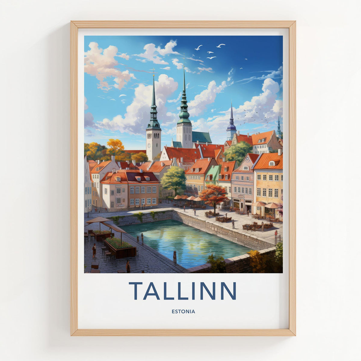 Tallinn Poster - Estonia Wall Art Featuring Medieval Cityscape