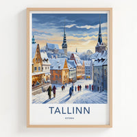 Tallinn Wall Art - Snowy Cityscape Art