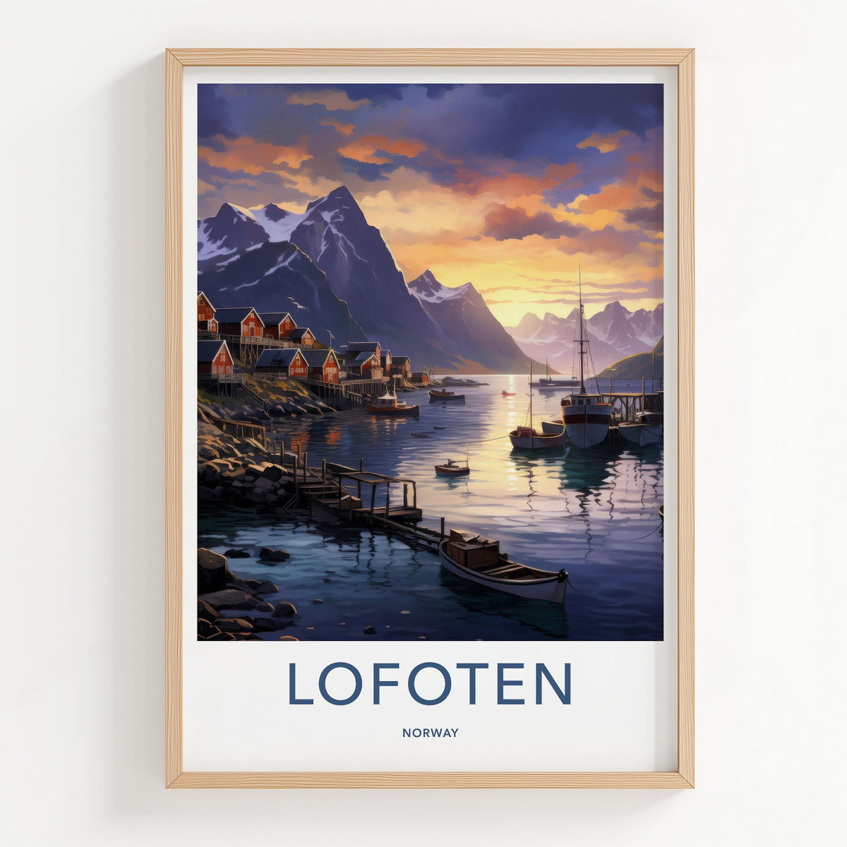 Lofoten Wall Art - Norway Coastal Poster Print With Mountain Landscape