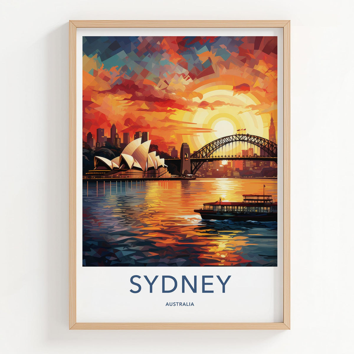 Sydney Sunset Poster - Vibrant Australia Wall Art Featuring Harbor