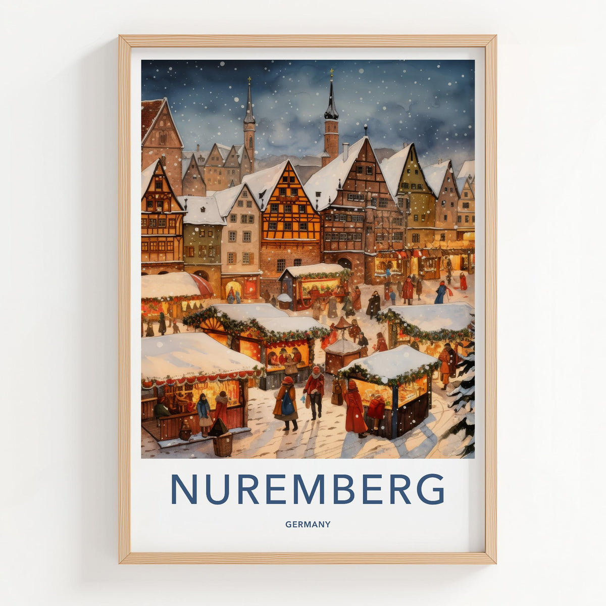 Nuremberg Poster - German Holiday Poster Featuring Festive Christmas