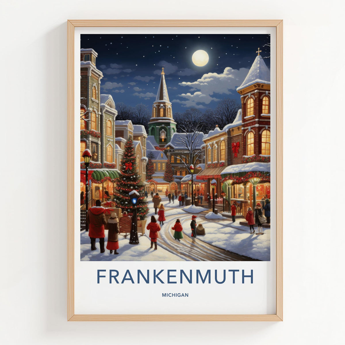 Frankenmuth Wall Art - Winter Village Scene