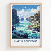 Hafnarfjörður Poster - Iceland Wall Art With Serene Mountain