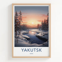 Yakutsk Poster - Russia Wall Art Featuring Winter Scenery and Snowy