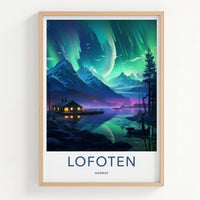 Lofoten Poster - Norway Wall Art Featuring Northern Lights Print