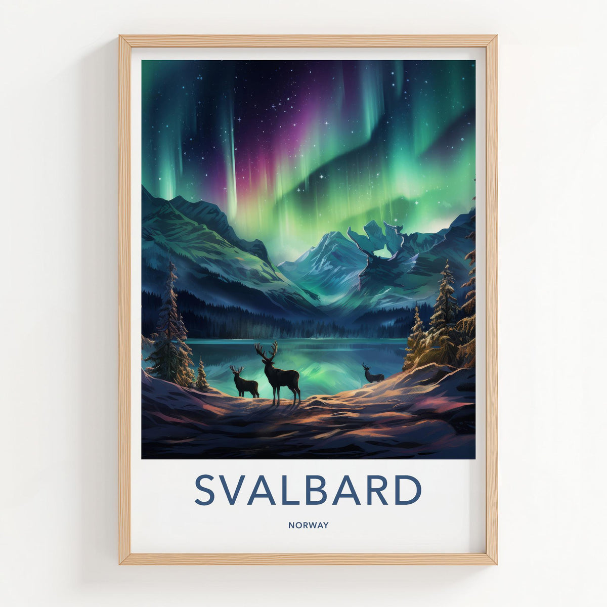 Svalbard Poster - Norway Wall Art Featuring Northern Lights