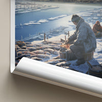 Yakutsk Poster - Siberian Fishing Village Winter Scene Decor
