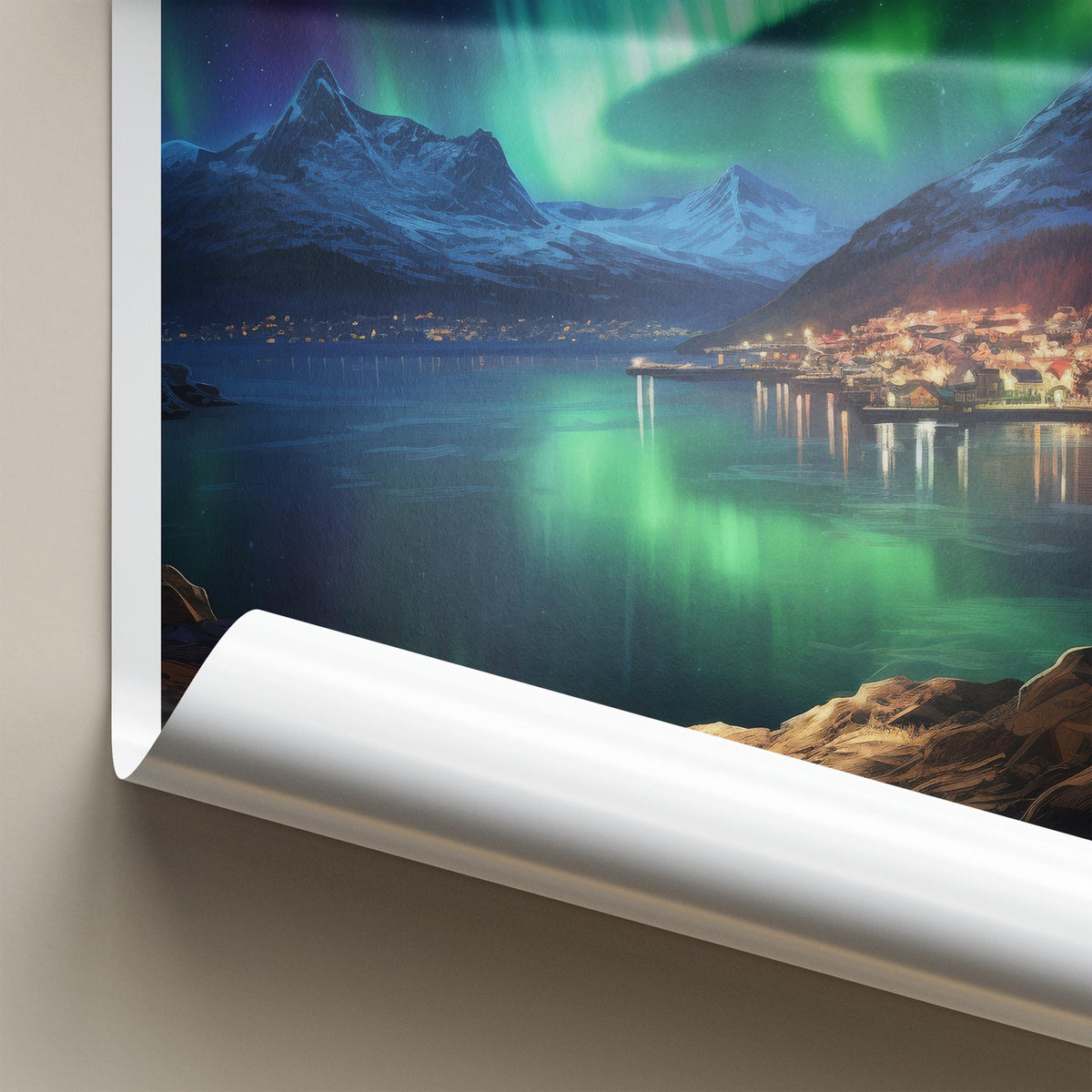 Greenland Poster - Scenic Wall Art Featuring Northern Lights & Snow