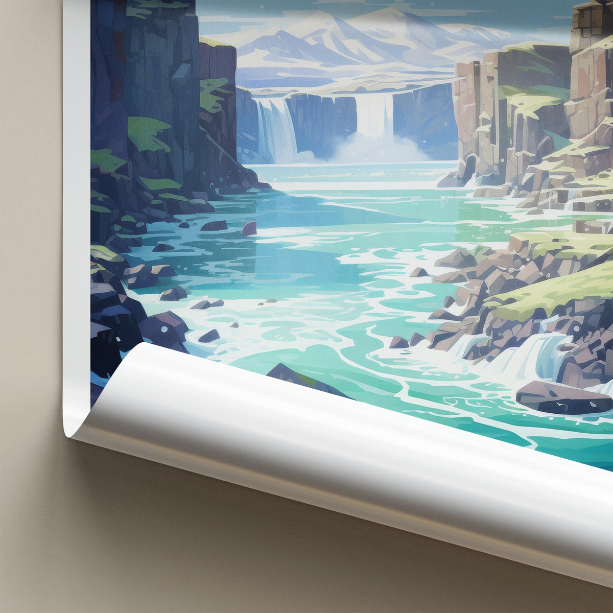 Hafnarfjörður Poster - Iceland Wall Art With Serene Mountain