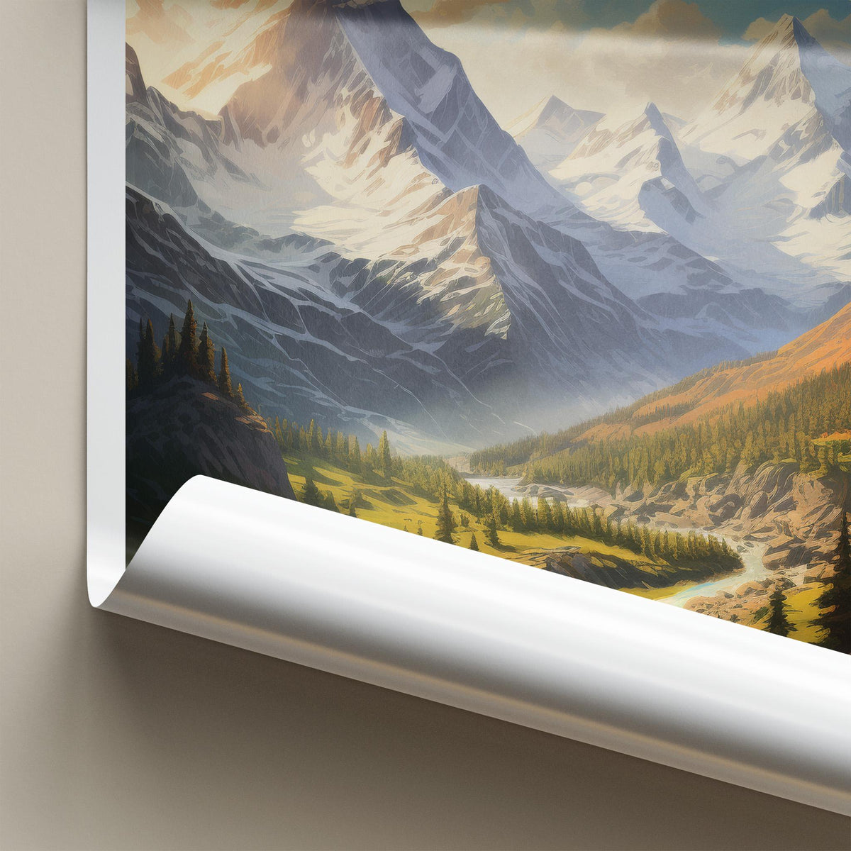 Swiss Alps Poster - Scenic Mountain Wall Art With Alpine Village