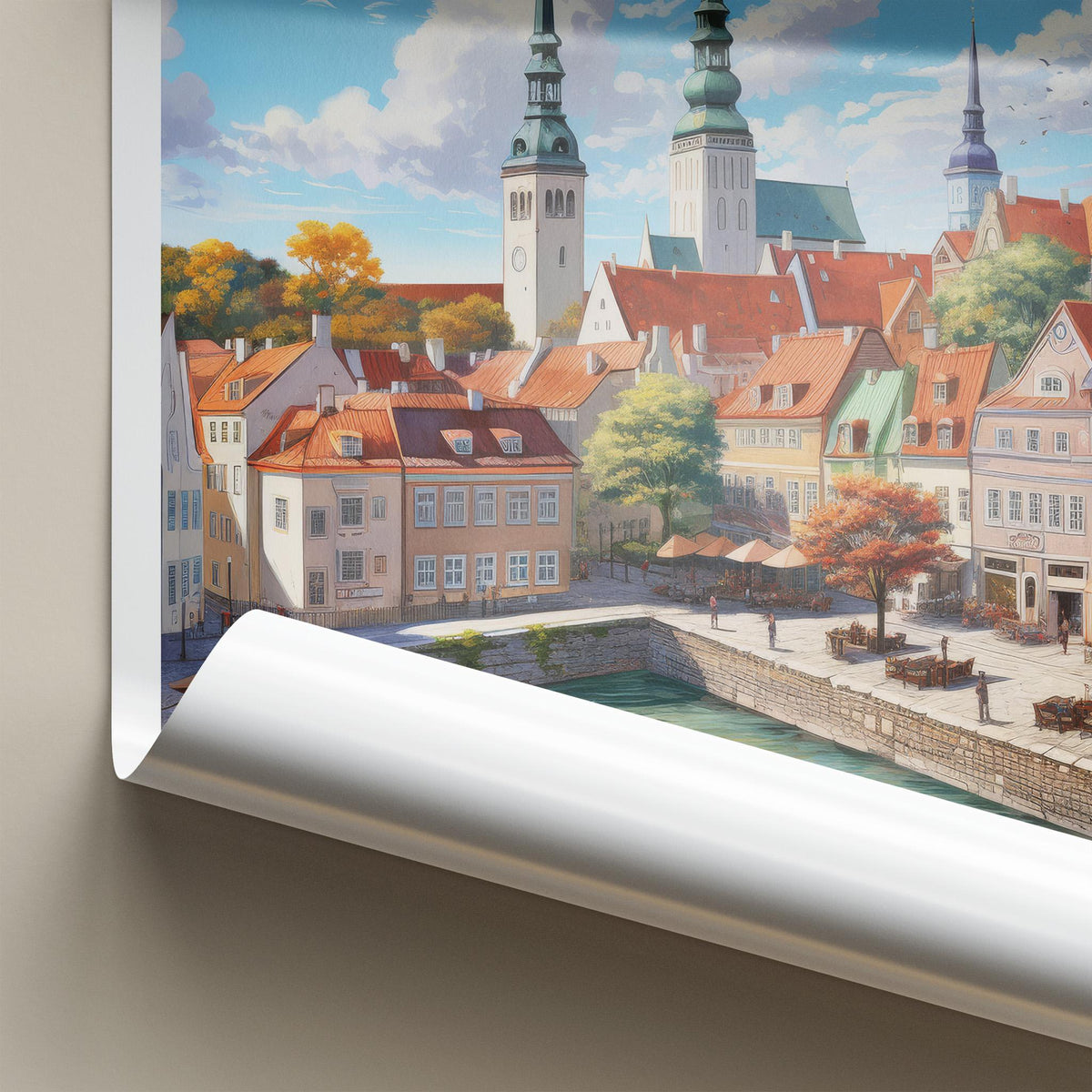 Tallinn Poster - Estonia Wall Art Featuring Medieval Cityscape