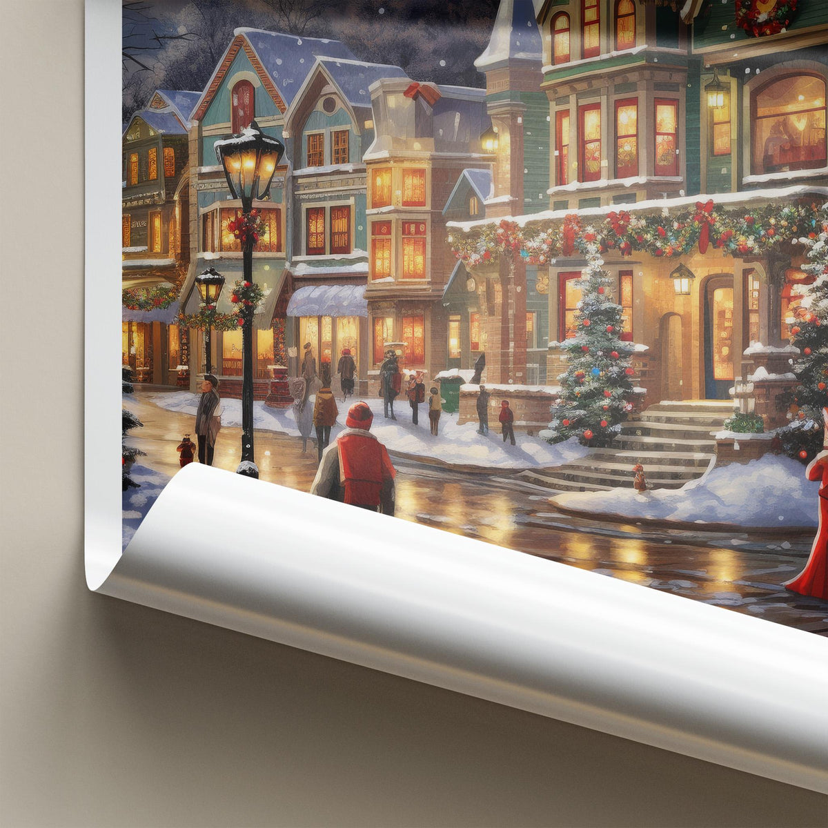 Chicago Wall Art - Winter Scene Art With Victorian Architecture