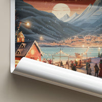 Tromsø Poster - Norway Wall Art With Northern Lights & Cozy Cabin