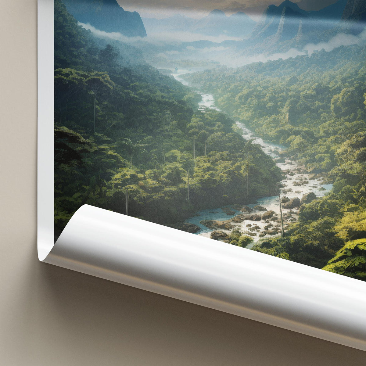 Sabah Rainforest Poster - Tropical Rainforest Print With Mountain