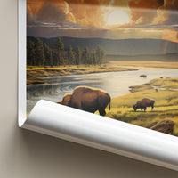 Montana Poster - Bison Wall Art