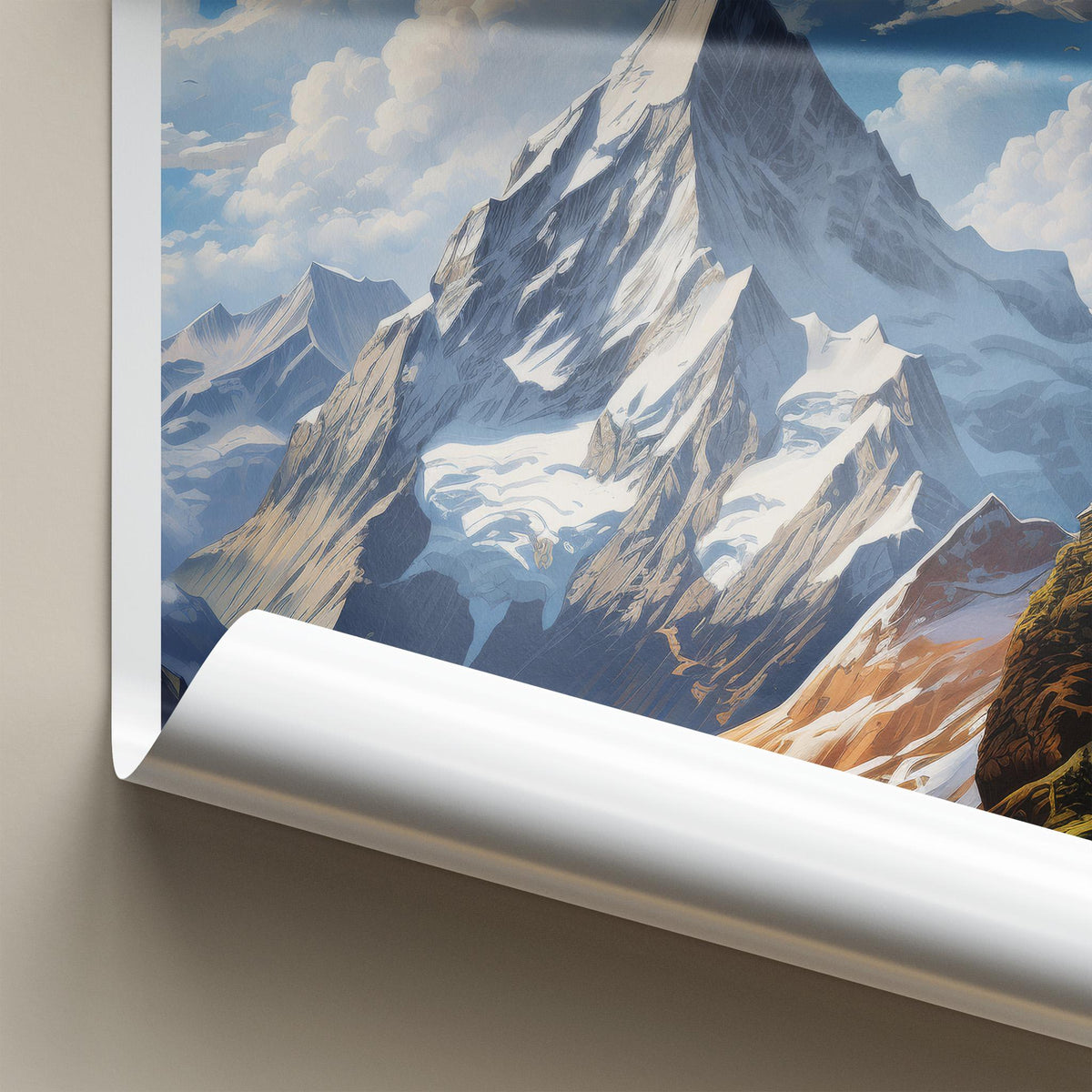 Monte Rosa Poster - Majestic Alpine Mountain Wall Decor With Scenic