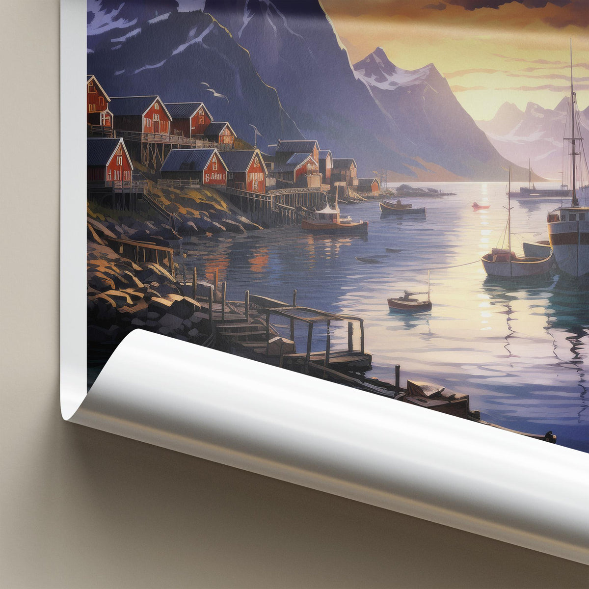 Lofoten Wall Art - Norway Coastal Poster Print With Mountain Landscape