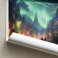 Reykjavik Poster - Iceland Wall Art With Northern Lights Print