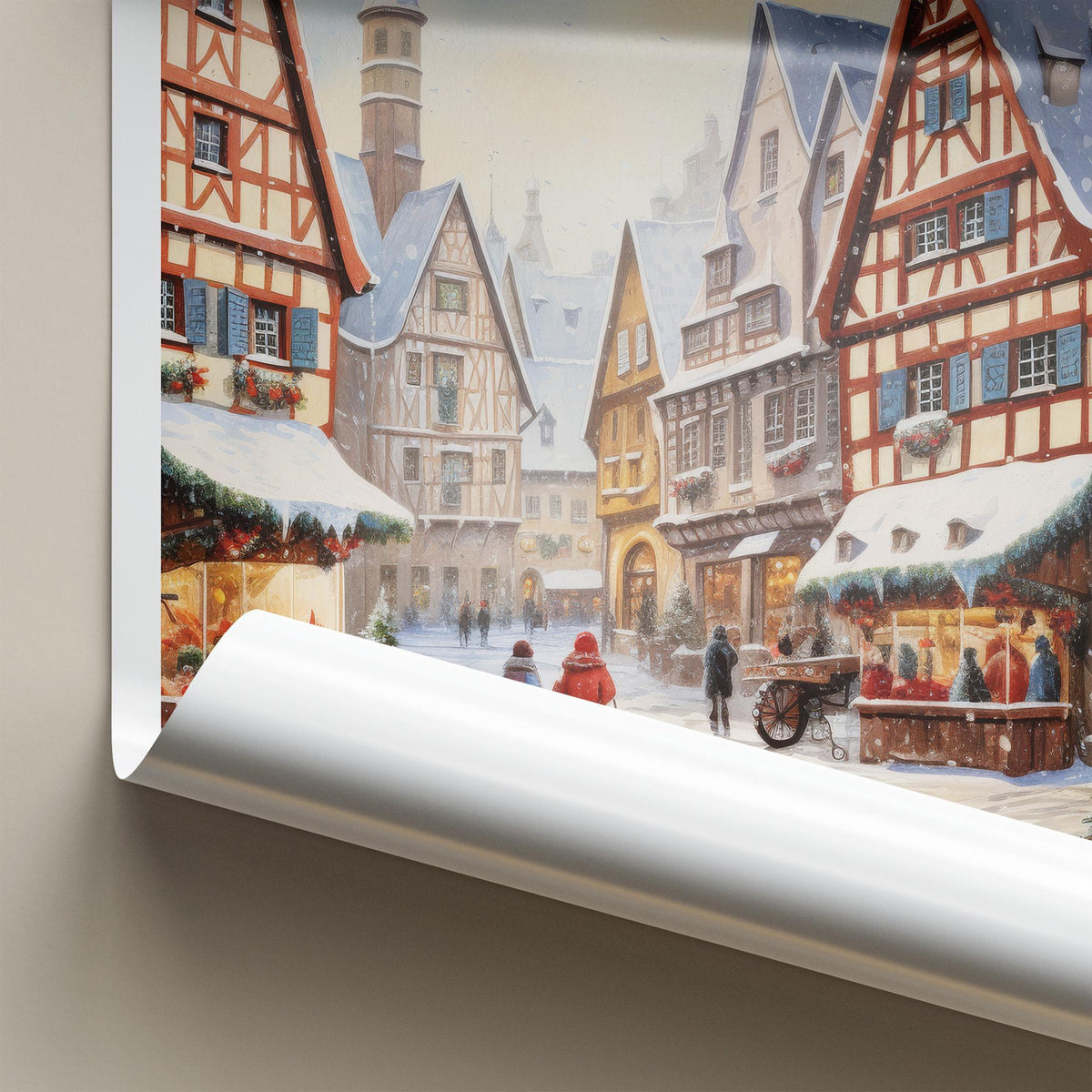 Rothenburg Poster - Medieval Town Print With Cobblestone Street Art