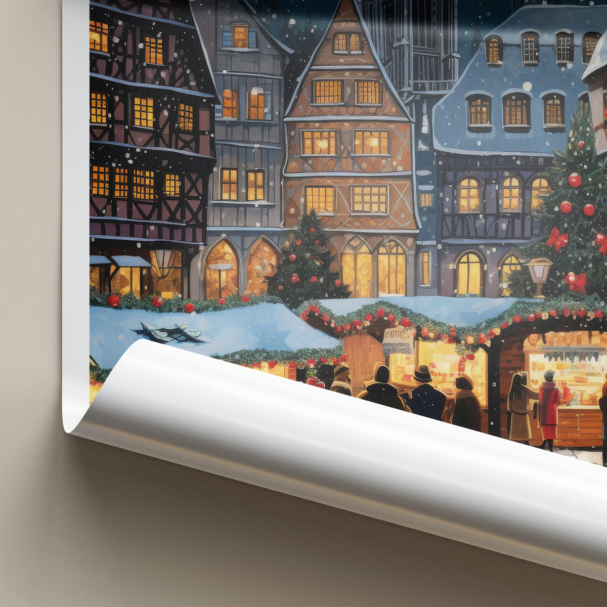 Nuremberg Poster - Festive Holiday Christmas Market Art With Timber