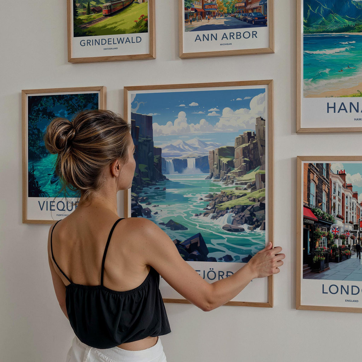 Hafnarfjörður Poster - Iceland Wall Art With Serene Mountain