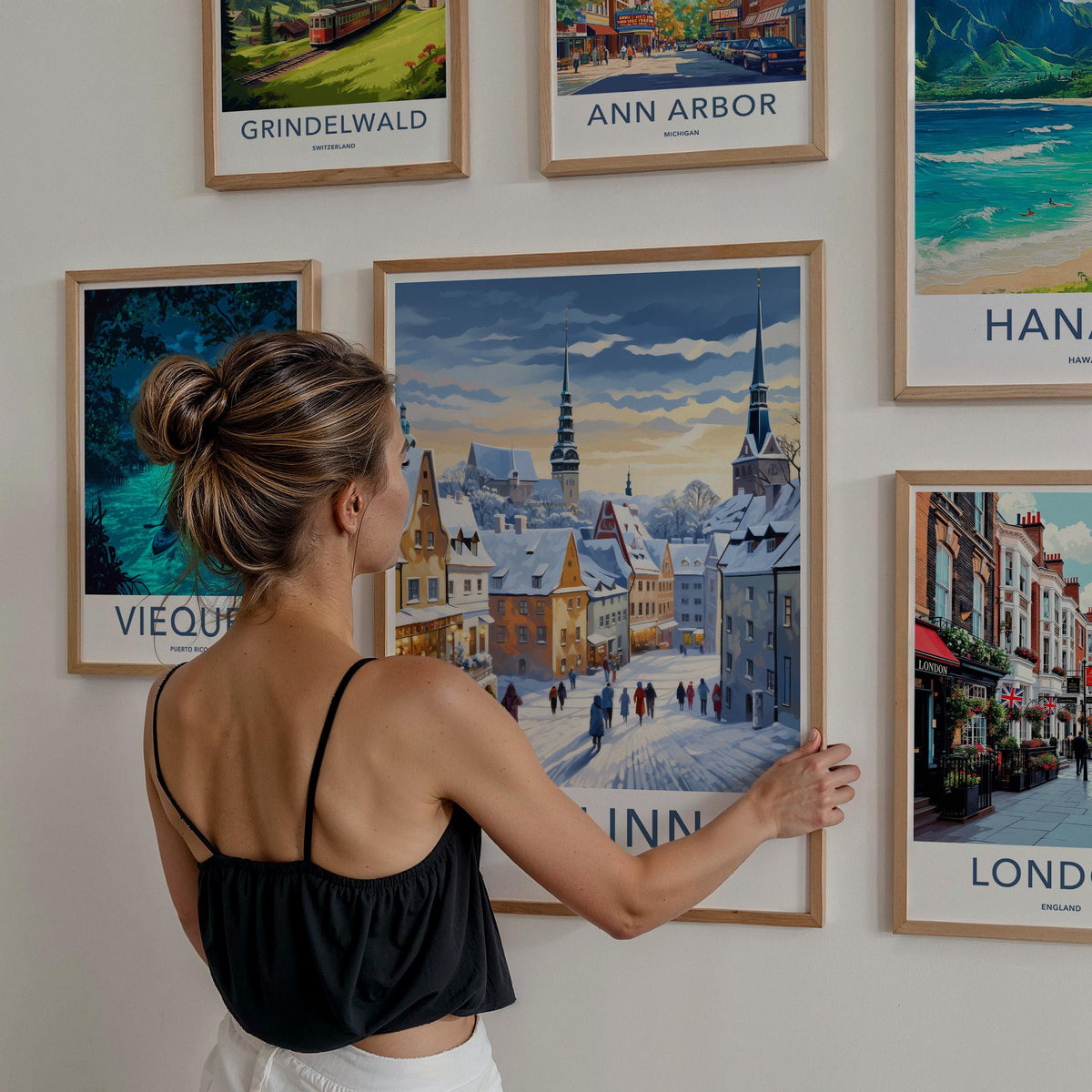 Tallinn Wall Art - Snowy Cityscape Art