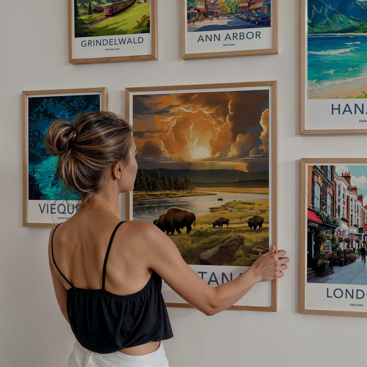 Montana Poster - Bison Wall Art