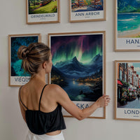 Alaska Poster - Northern Lights Art & Scenic Travel Wall Decor
