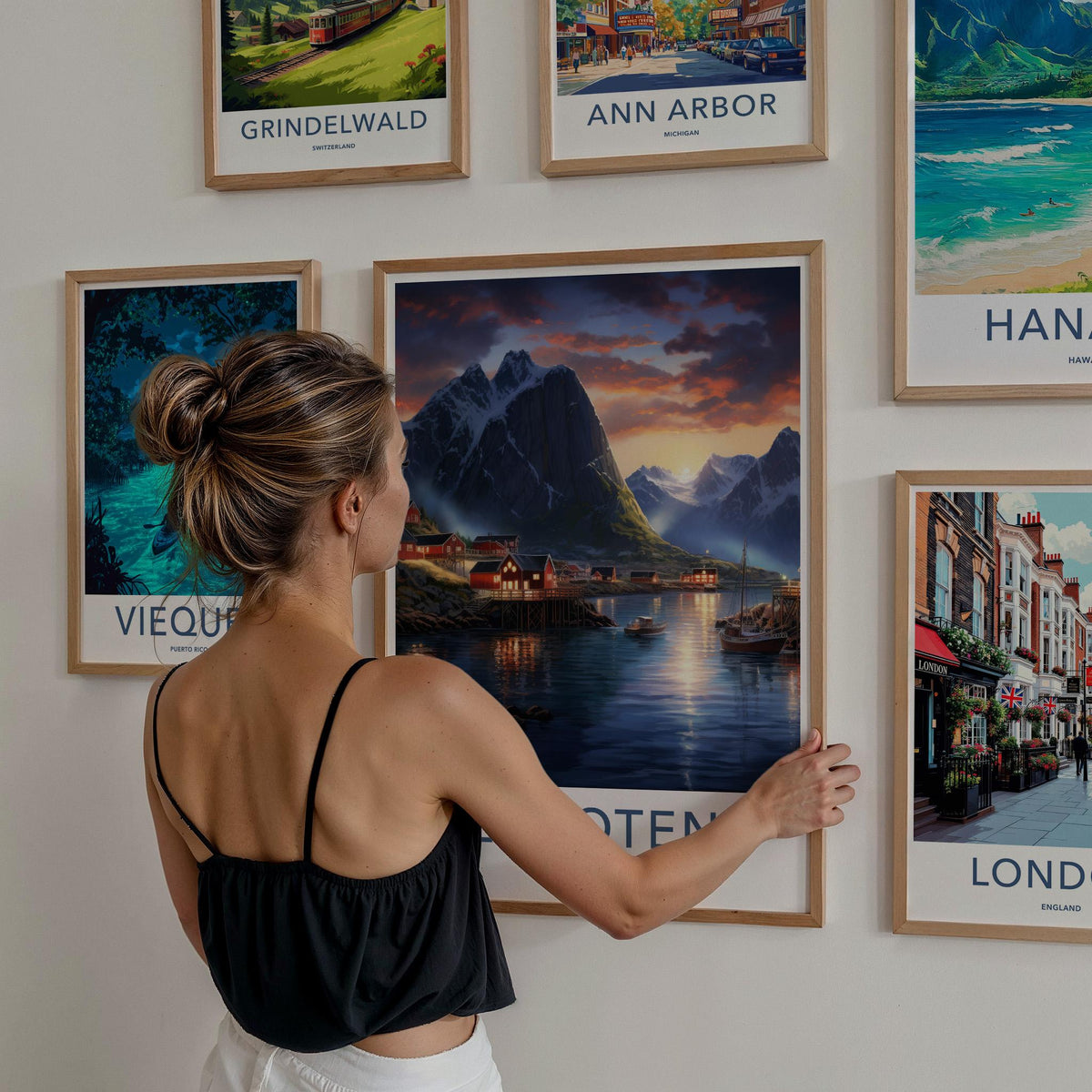 Norway Wall Art - Sognefjord Poster with Lofoten Fjords Scenic