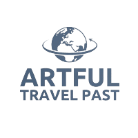 Logo of Artful Travel Past with a stylized globe on a white background