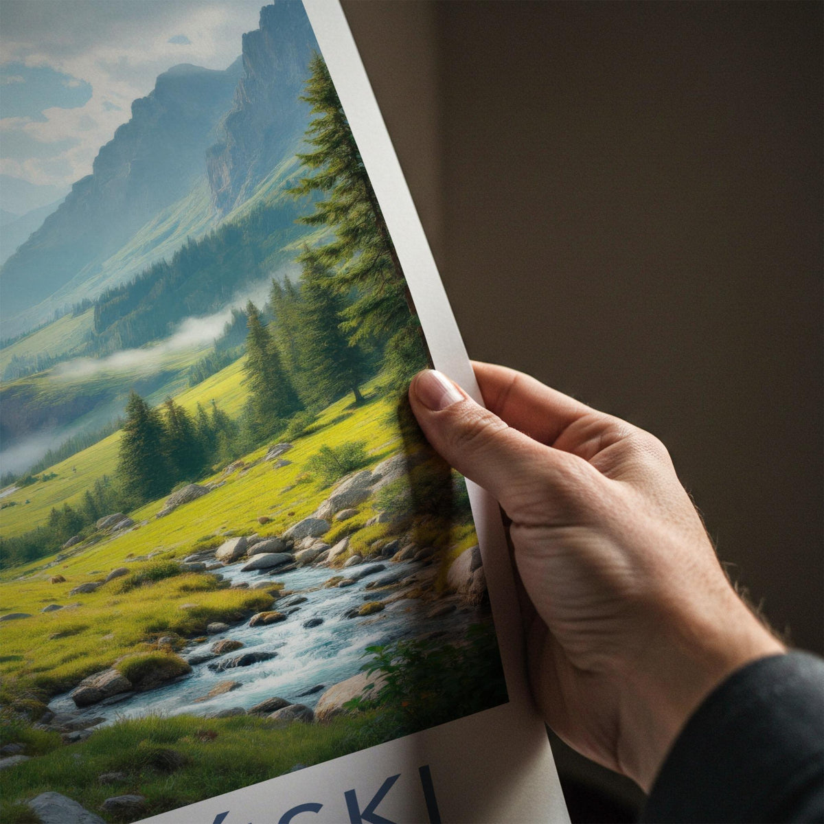 Tatrzański National Park Poster - Scenic Mountain Landscape & Bear