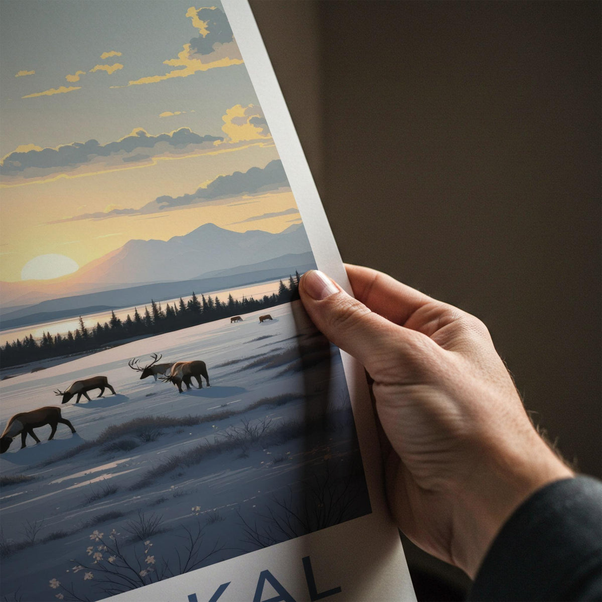 Lake Baikal Poster - Scenic Russia Wall Art With Mountain Sunset