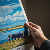 Chobe National Park Poster - Wildlife Wall Art Featuring Elephants