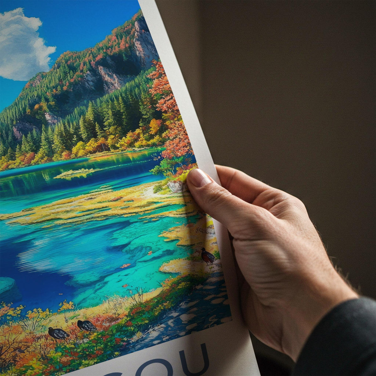 Jiuzhaigou National Park Poster - Sichuan Wall Art With Autumn