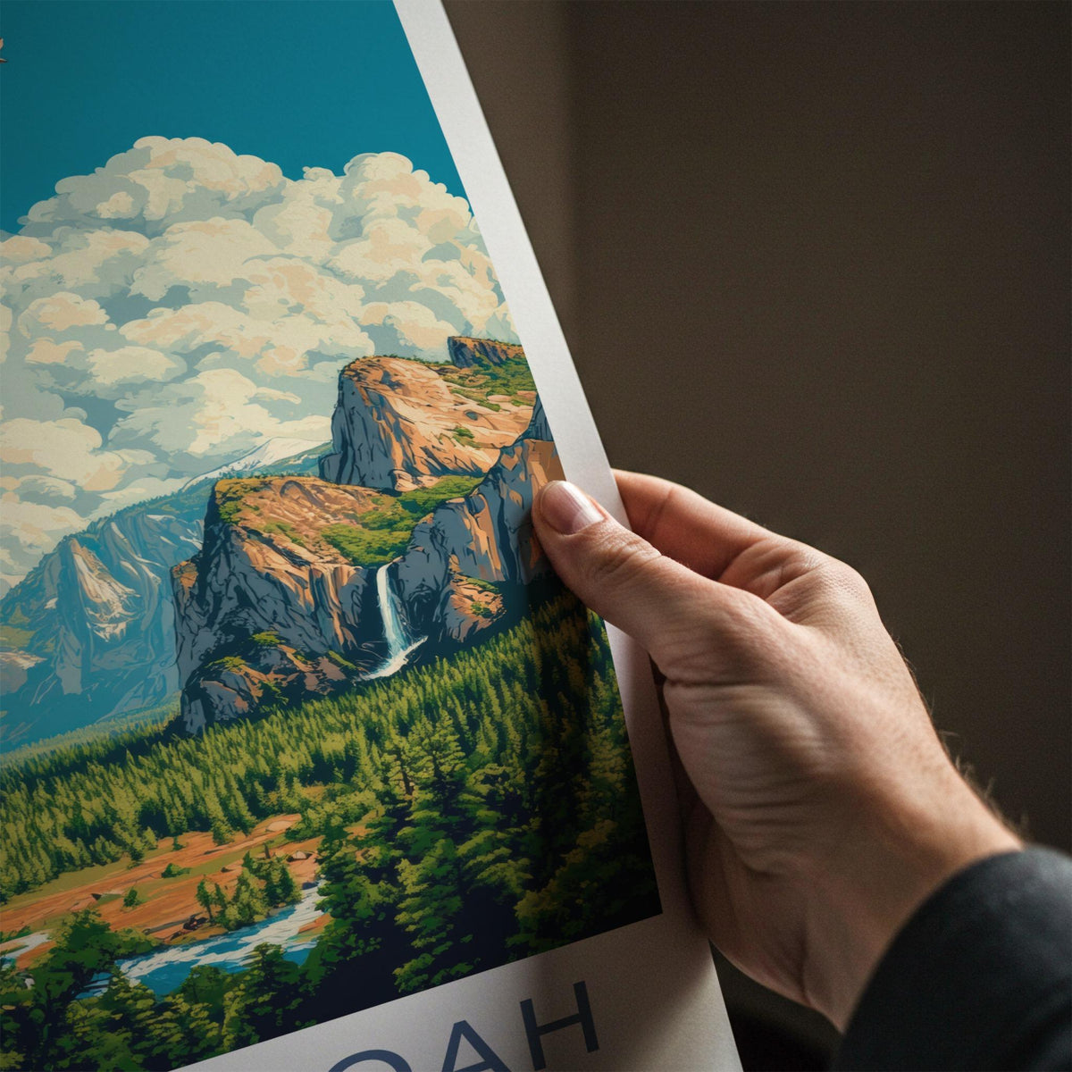 Shenandoah National Park Poster - Mountain Wall Art With Waterfall