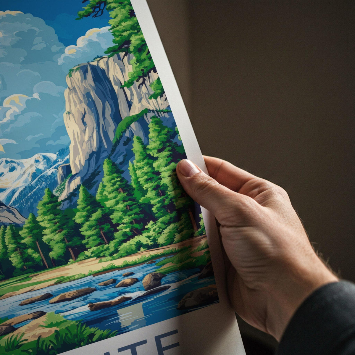Yosemite National Park Poster - Scenic Forest Wall Art With Mountain