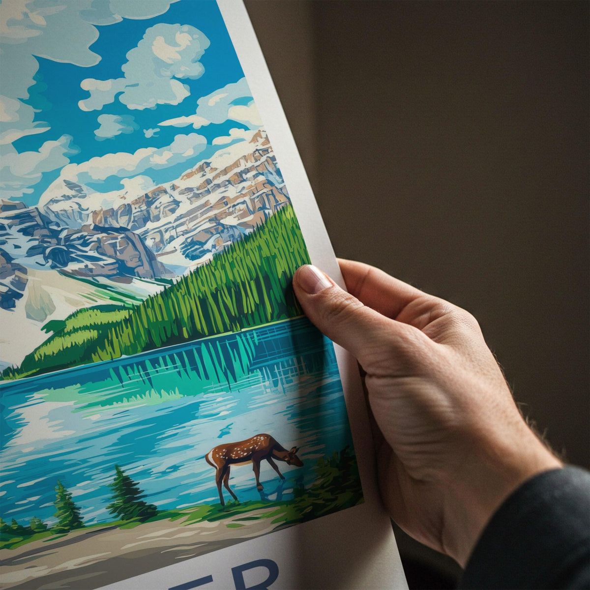 Glacier National Park Poster - Montana Wall Art With Mountain