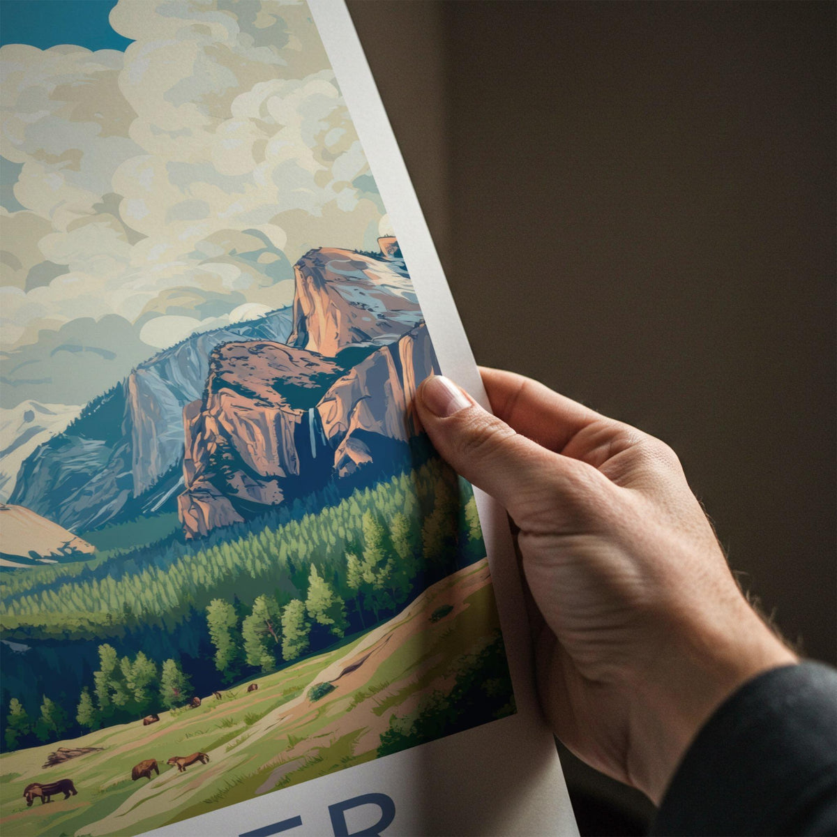 Glacier National Park Poster - Mountain Wall Art With Granite Cliffs