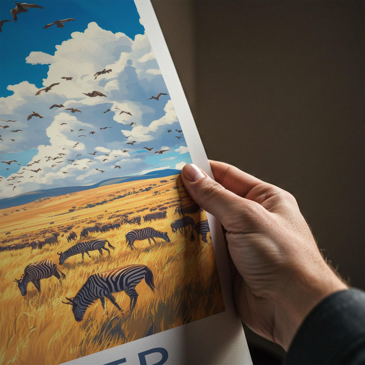 Kruger National Park Poster - Safari Landscape Art With Zebra Herd