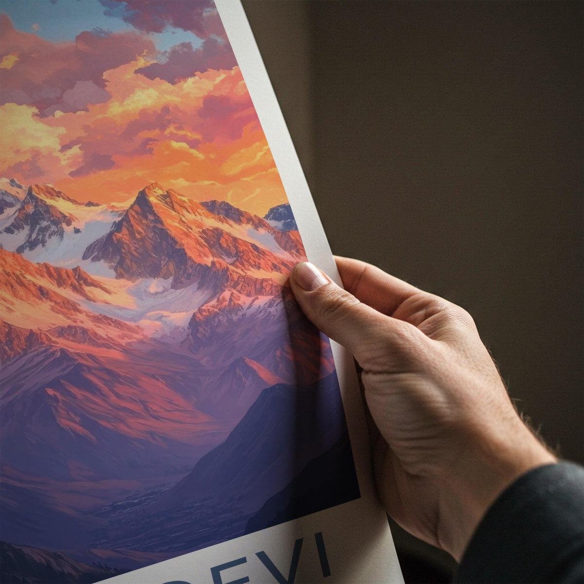 Nanda Devi Poster - Indian Mountain Art