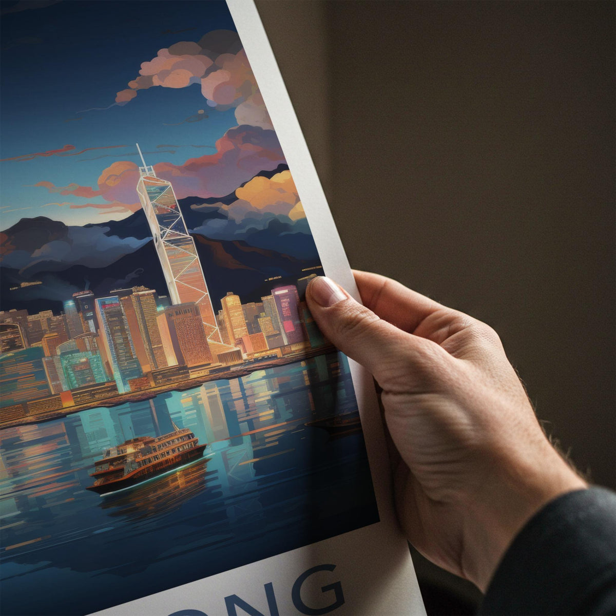 Hong Kong Poster - Cityscape Art & Victoria Harbour Urban Landscape