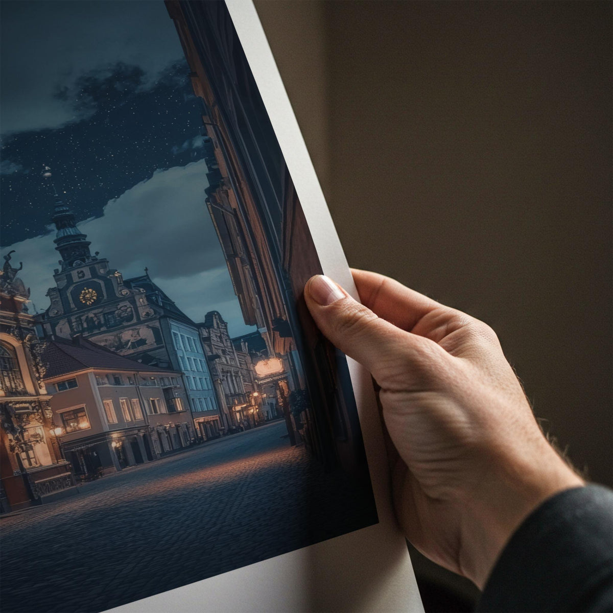 Riga Wall Art - Illuminated Old Town Print