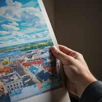 Riga Poster - Latvia Wall Art With Baltic Cityscape Decor & Historic