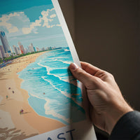 Gold Coast Poster - Vibrant Australia Wall Art With Modern Skyline