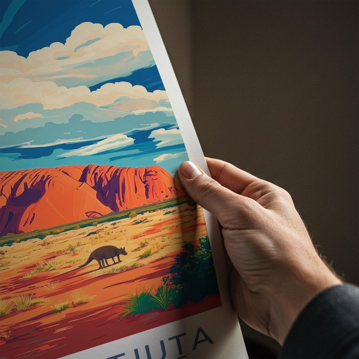 Uluru Kata Tjuta Poster - Australia Wall Art Featuring Red Sandstone