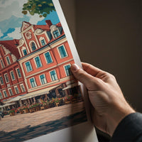 Riga Wall Art - Latvia City Poster With Gothic Architecture