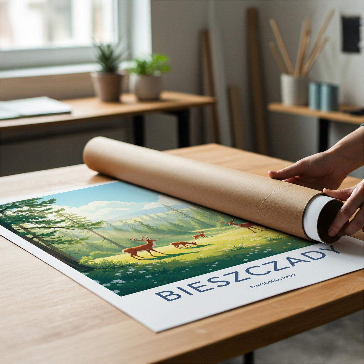 Bieszczady National Park Poster - Scenic Forest Artwork & Rustic