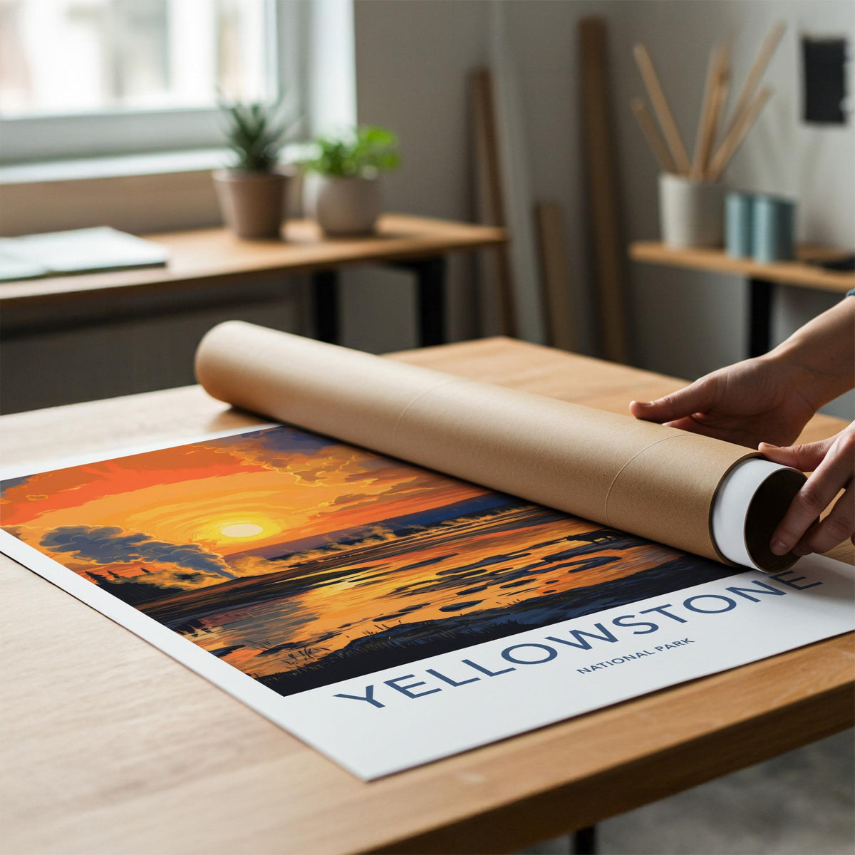 Yellowstone National Park Poster - Serene Landscape & Wildlife Art