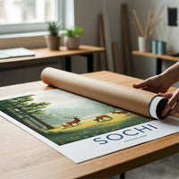Sochi National Park Poster - Scenic Nature Decor With Deer & Forest