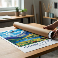 Grand Teton Poster - Scenic Mountain Wall Art With Rustic Home Decor